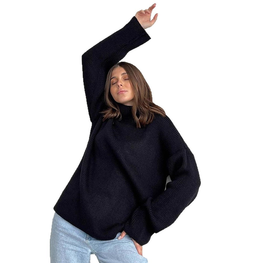 Brenna oversized ribbed turtleneck sweater – image 5