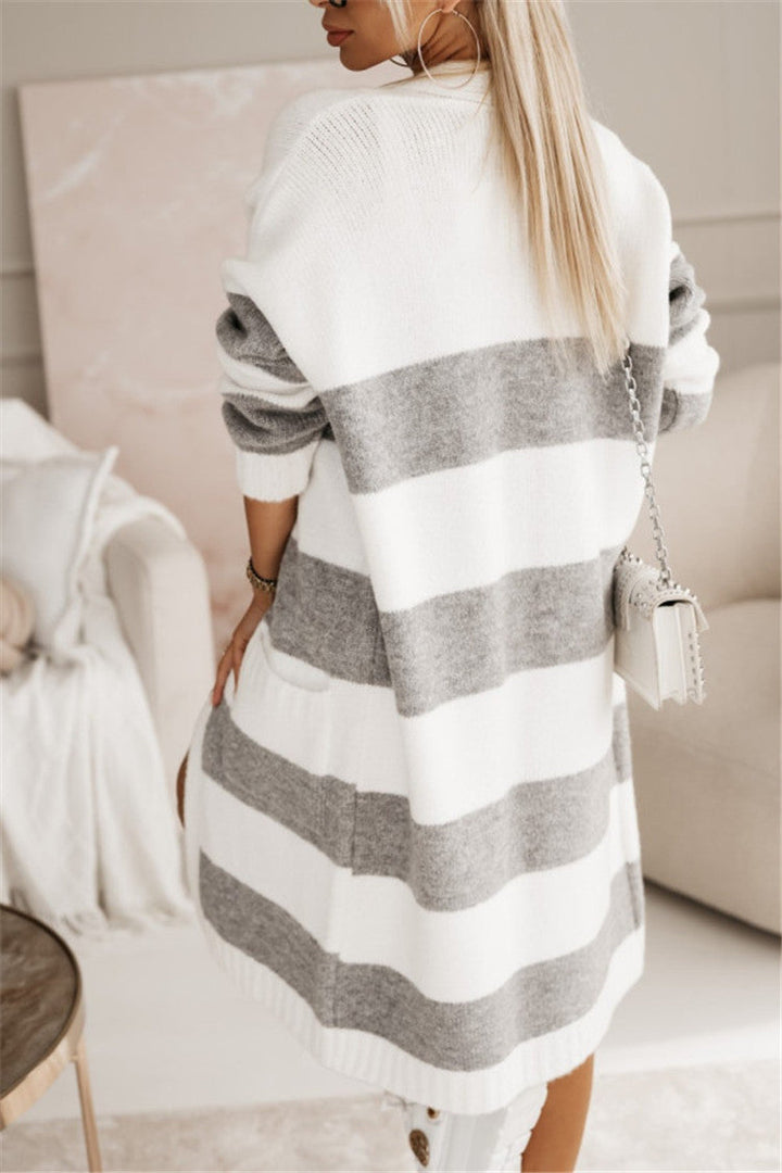 Eliana striped oversized knit coat – image 7