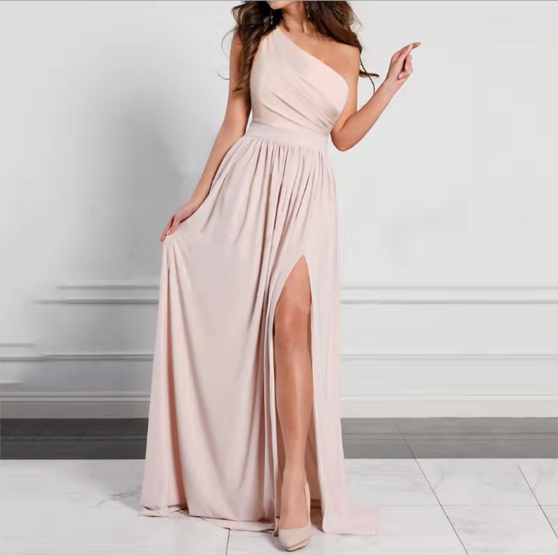 Rylee one shoulder high slit maxi dress
