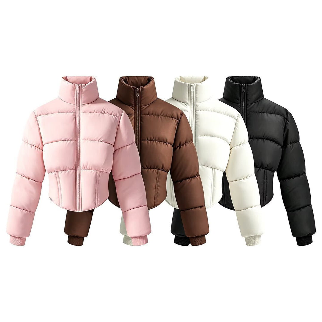 Leighton cropped puffer jacket with corset waist – image 5
