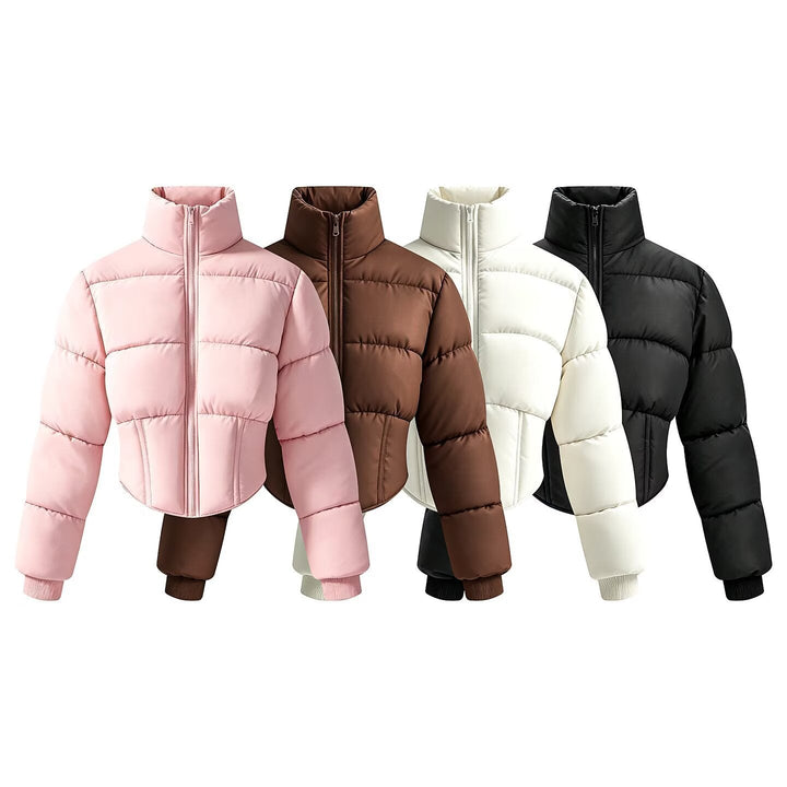 Leighton cropped puffer jacket with corset waist – image 5