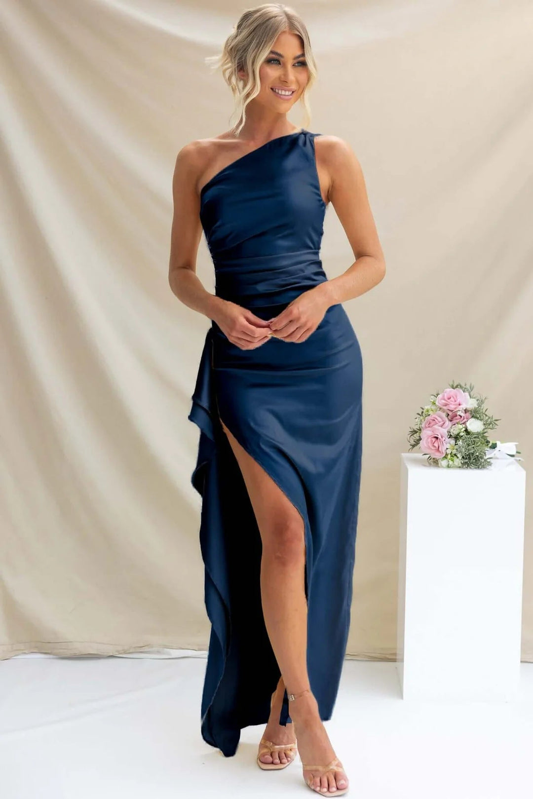 Galilea one shoulder side slit maxi dress – image 10