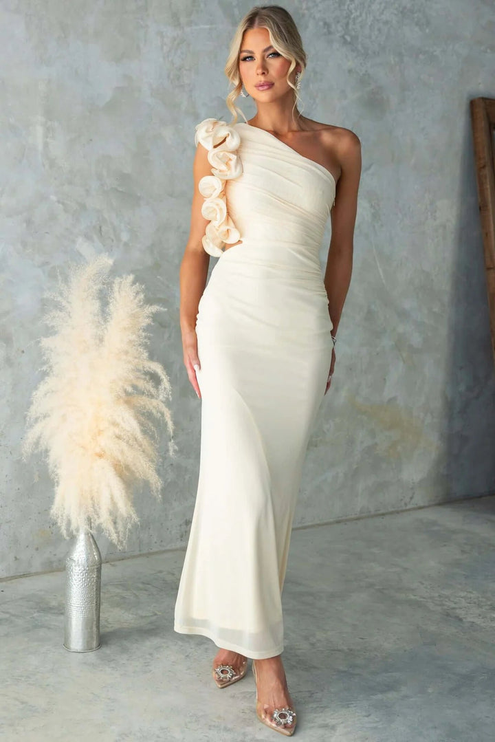 Belle one shoulder ruffle maxi dress – image 12