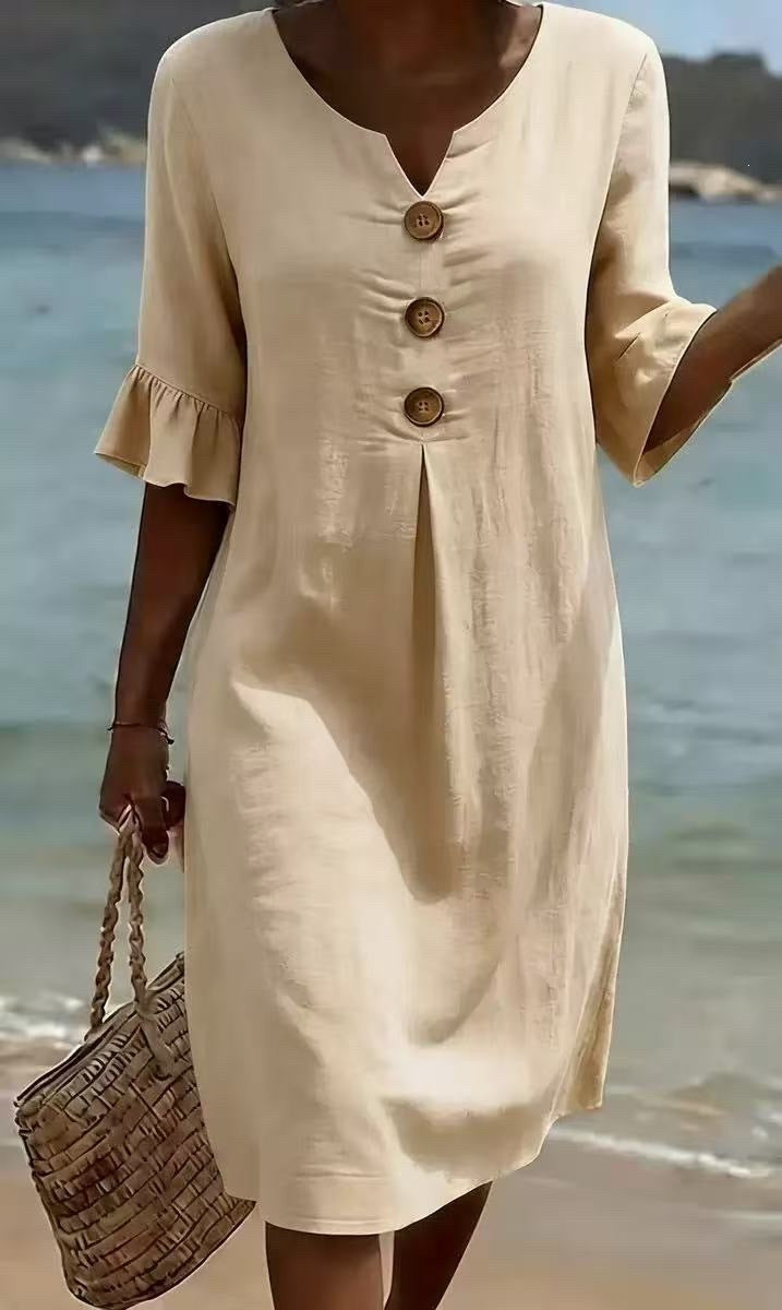 Avalon button front loose fit dress – image 9