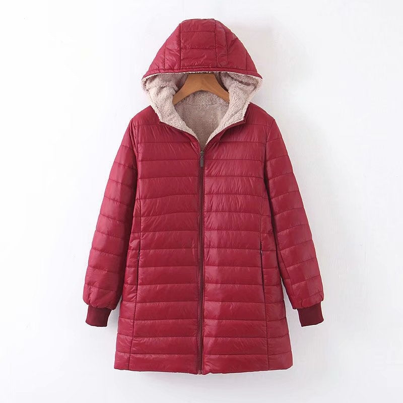 Mirella quilted winter coat with sherpa hood – image 5