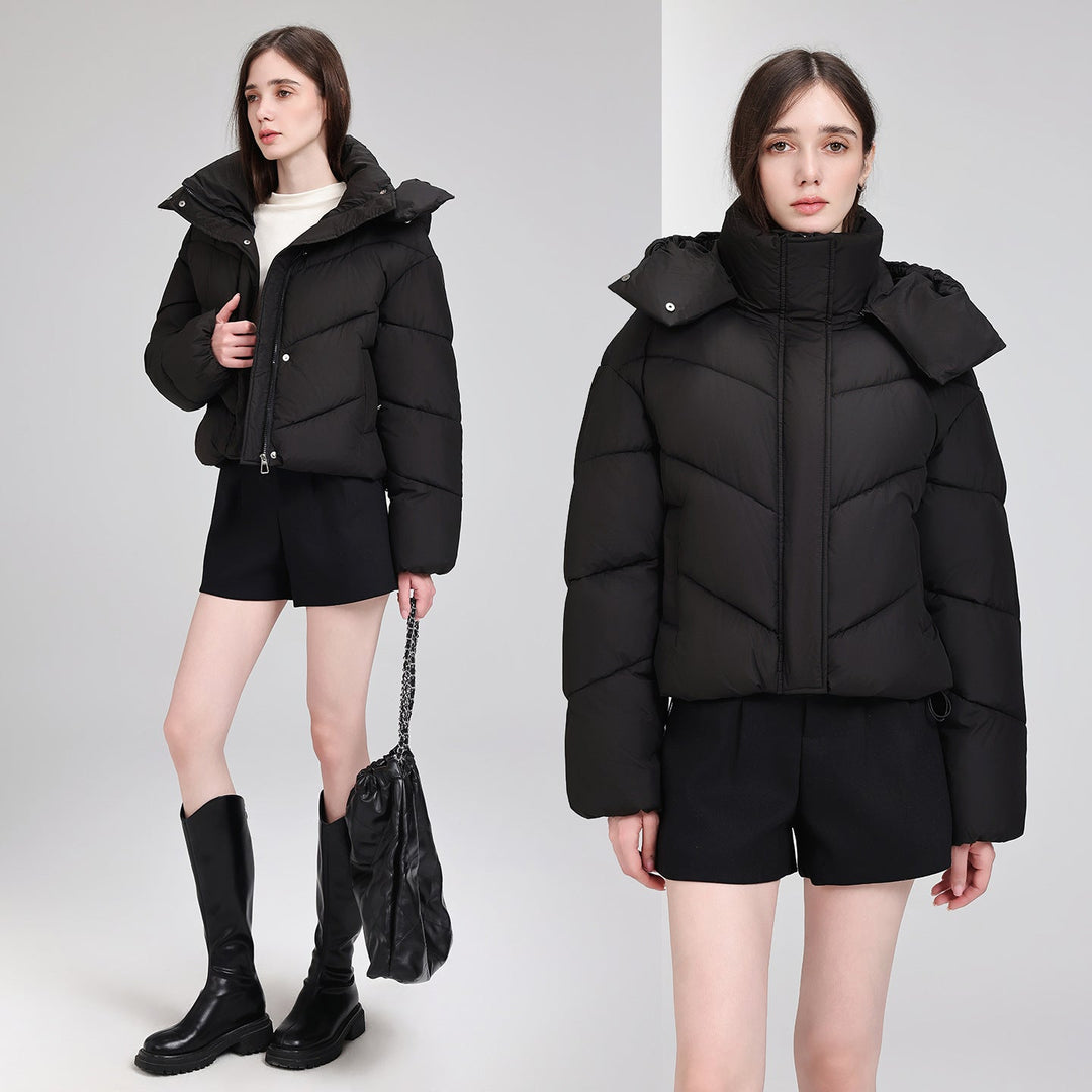 Faye cropped puffer jacket with removable hood – image 6