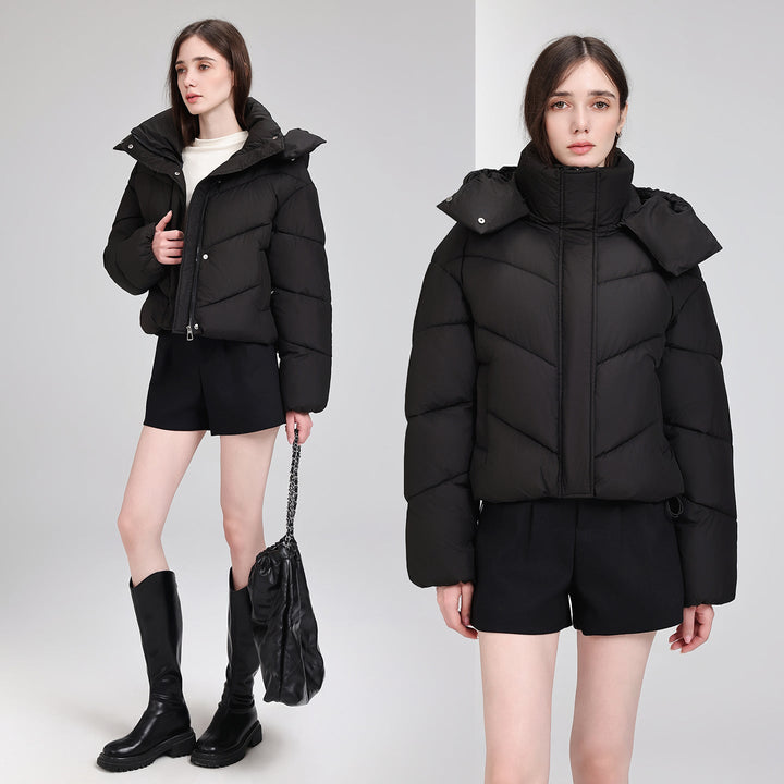 Faye cropped puffer jacket with removable hood – image 6