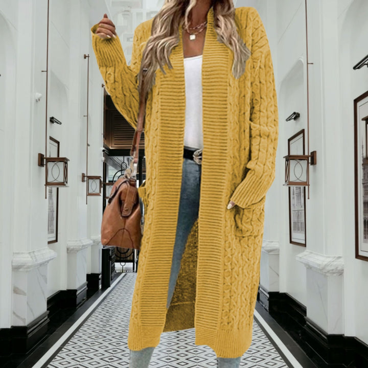 Odessa cable knit long coat with deep pockets – image 10