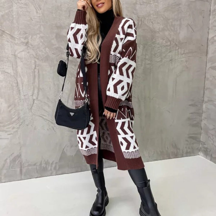 Kensley geometric pattern knit coat – image 2