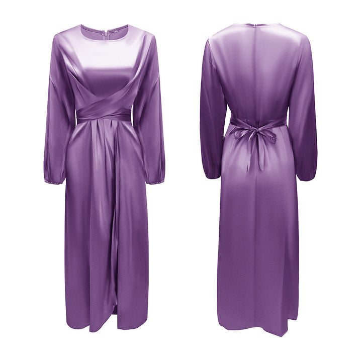 Palmer long sleeve satin wrap maxi dress – image 11
