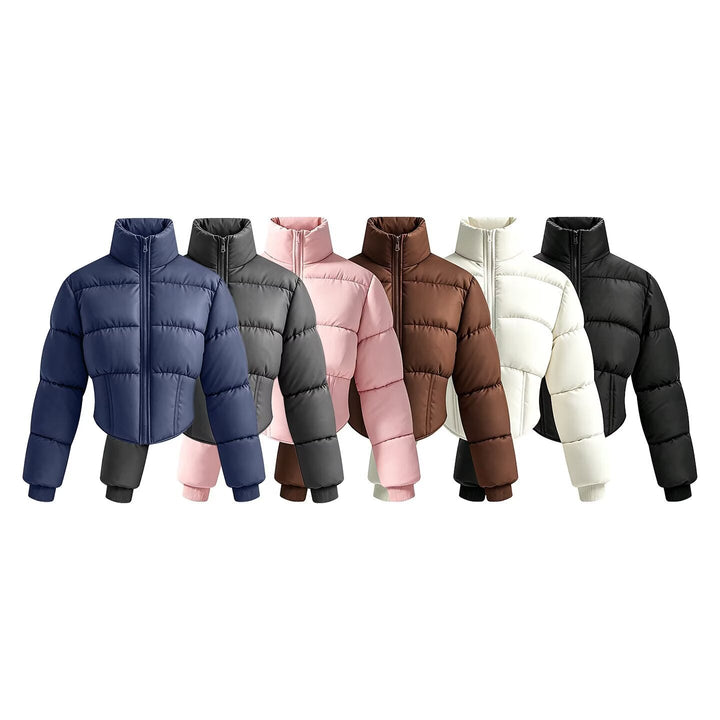 Leighton cropped puffer jacket with corset waist