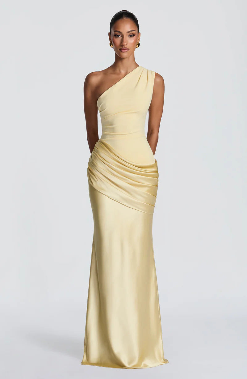 Kiana draped one shoulder maxi dress – image 2