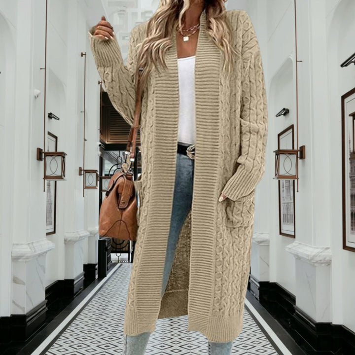 Odessa cable knit long coat with deep pockets – image 4