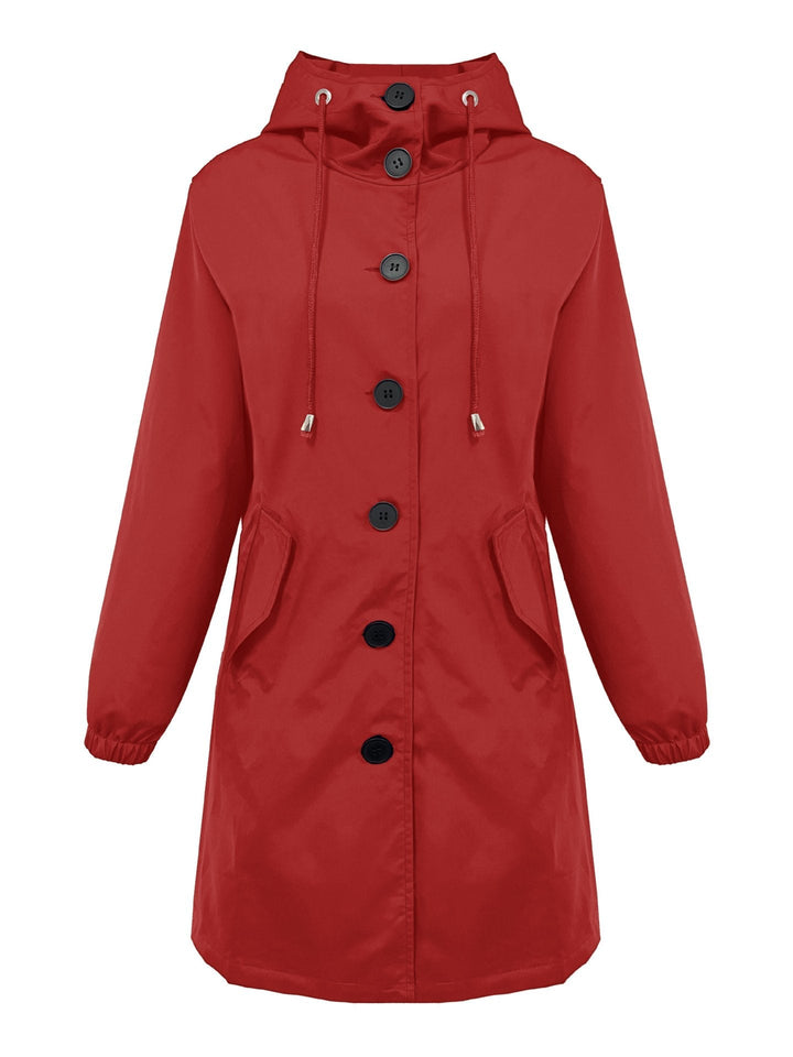 Sydney hooded button front rain parka – image 7