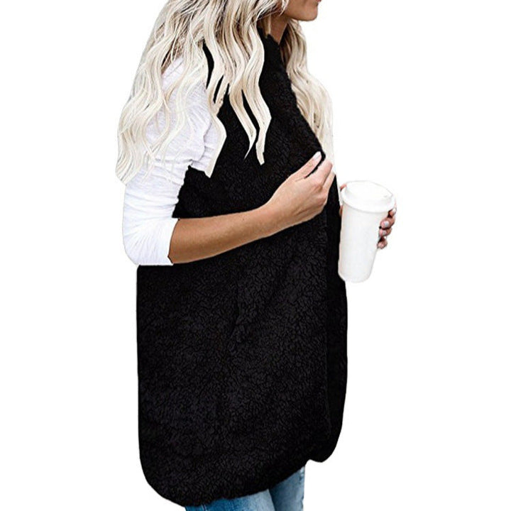 Callie sherpa fleece vest with shawl collar – image 5