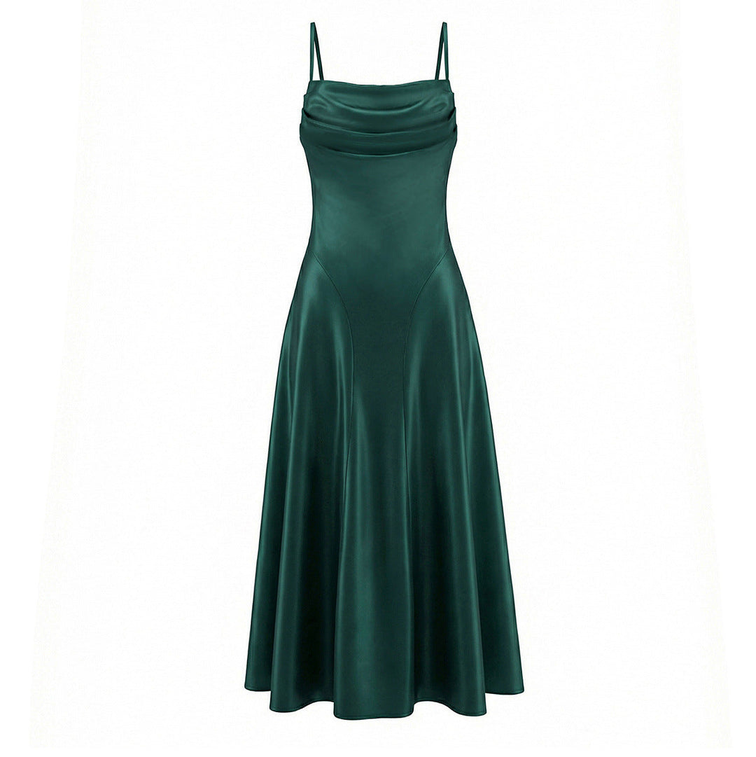 Blakely draped satin maxi dress – image 5
