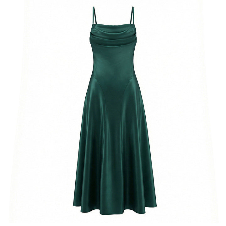 Blakely draped satin maxi dress – image 5