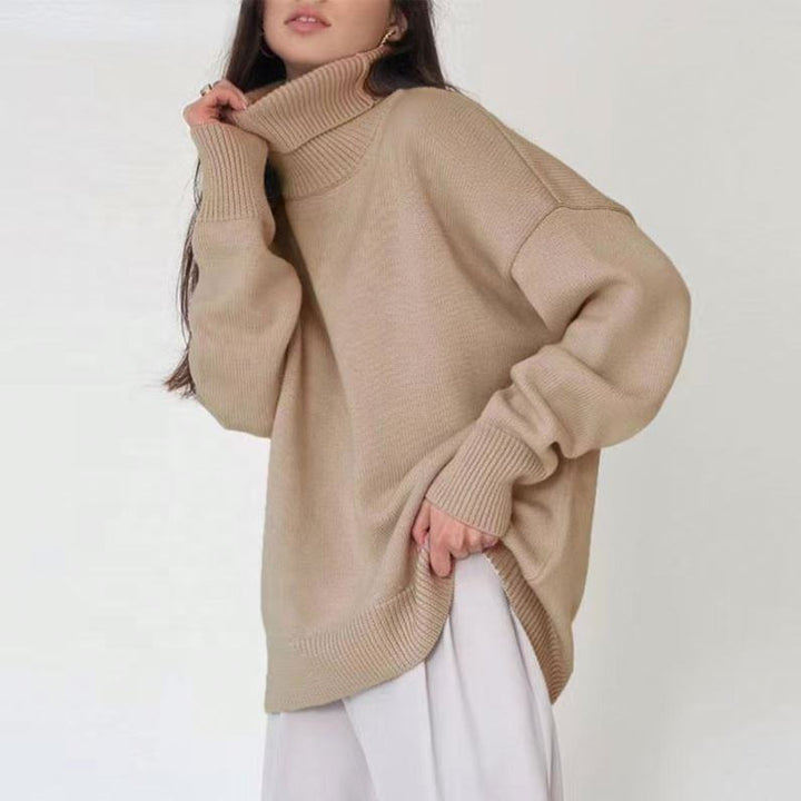 Josie fitted jersey turtleneck sweater – image 4