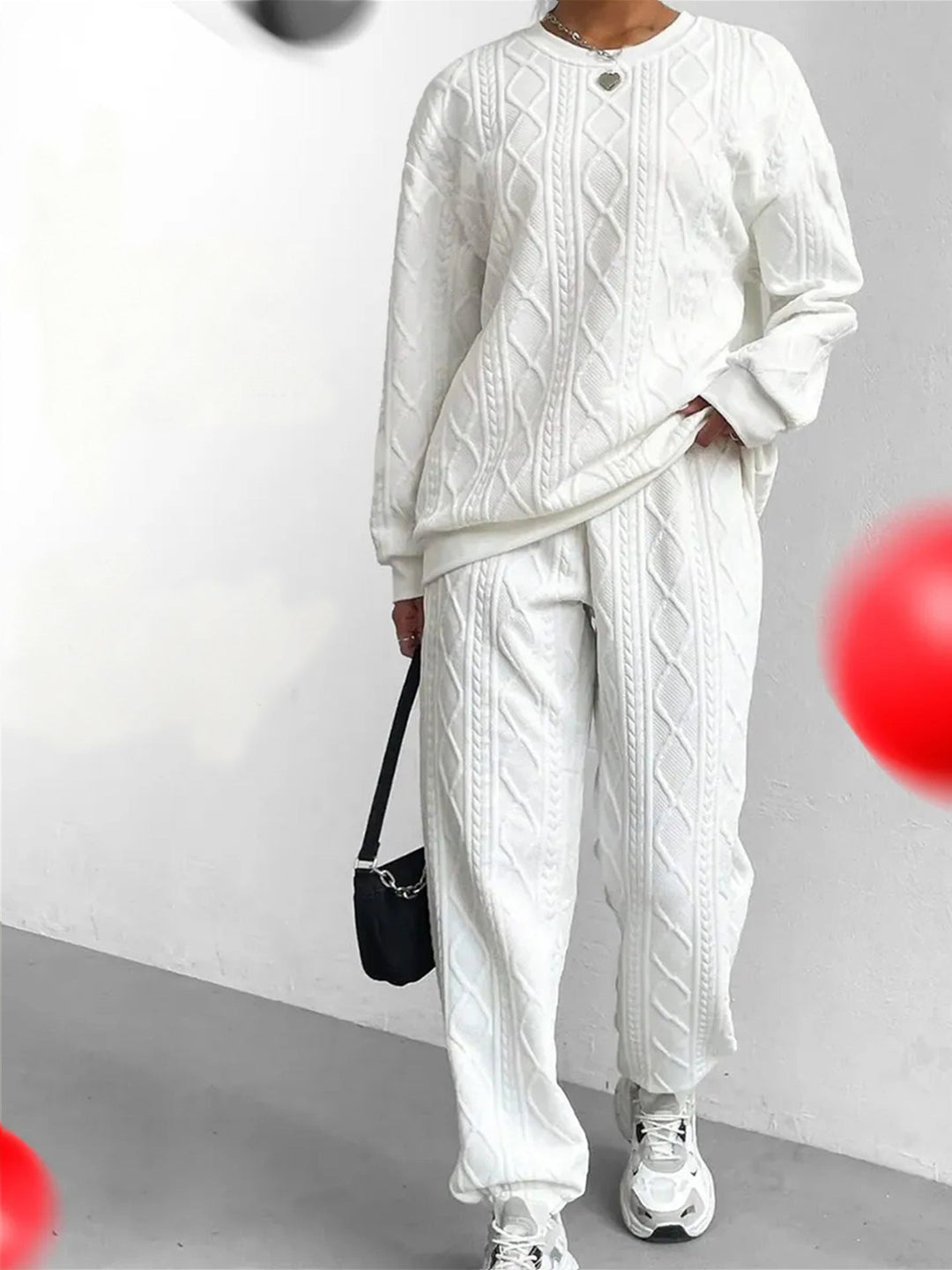 Alaina cable knit sweater and wide leg pants set – image 6