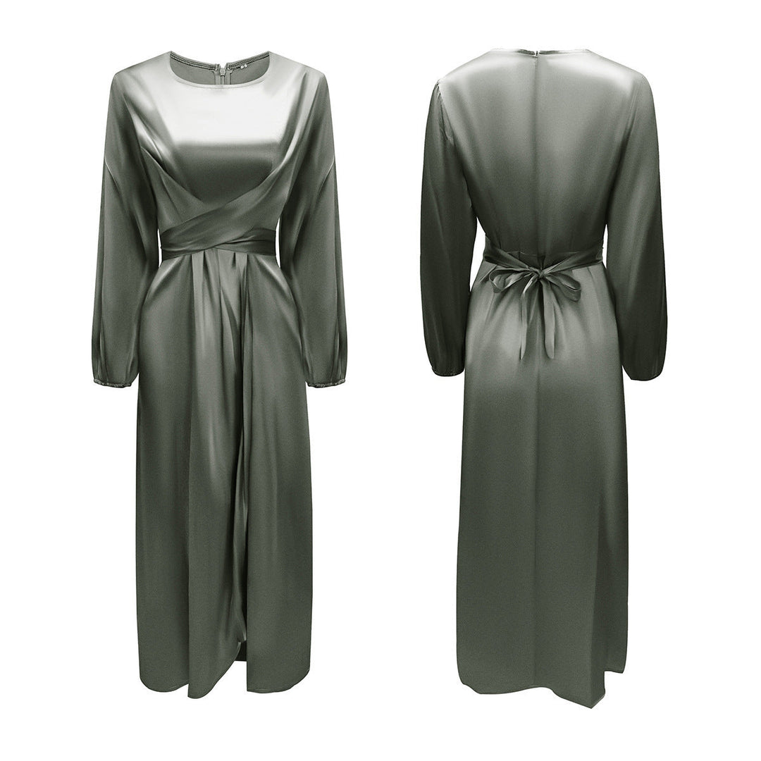 Palmer long sleeve satin wrap maxi dress – image 6