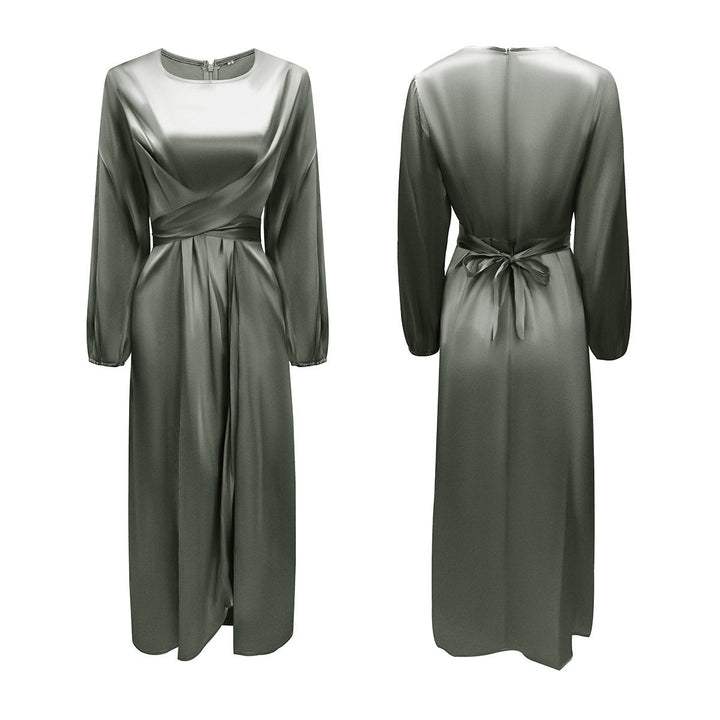Palmer long sleeve satin wrap maxi dress – image 6