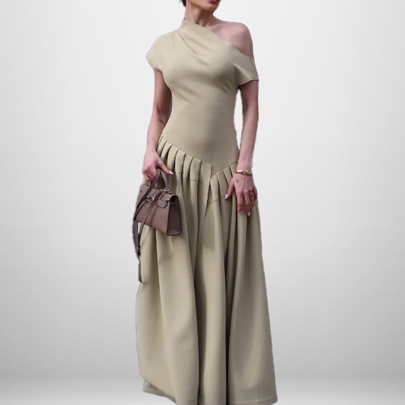 Genesis draped one shoulder maxi dress – image 2