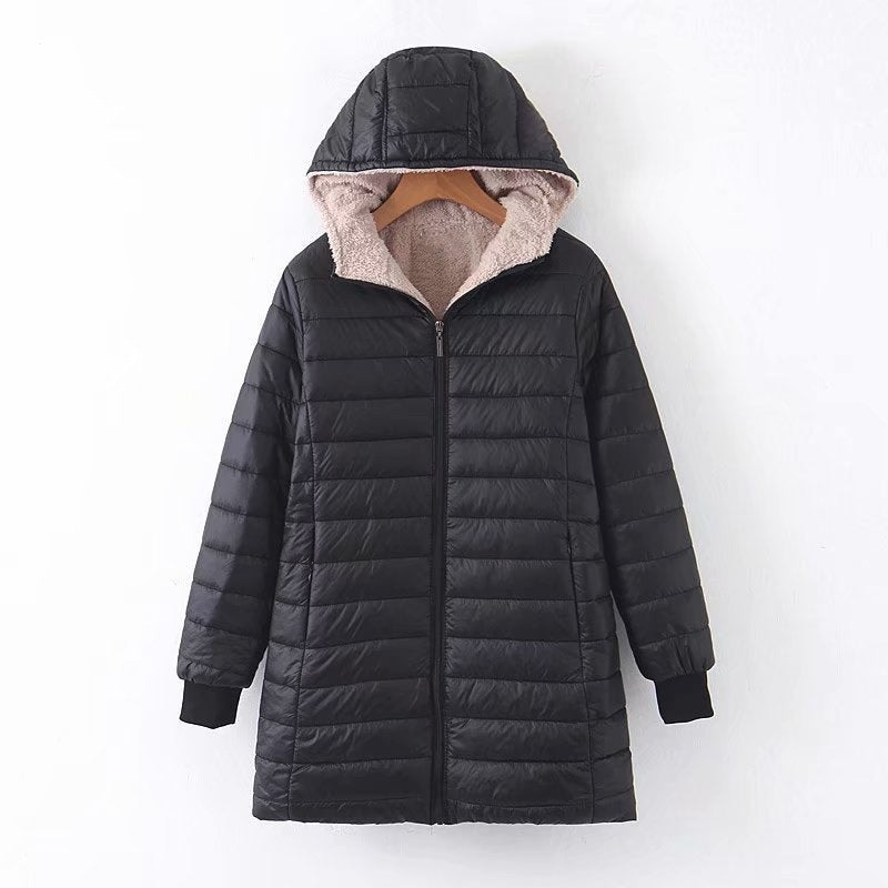 Mirella quilted winter coat with sherpa hood – image 2