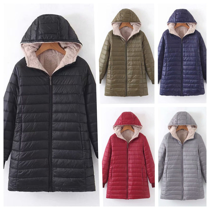 Mirella quilted winter coat with sherpa hood – image 6