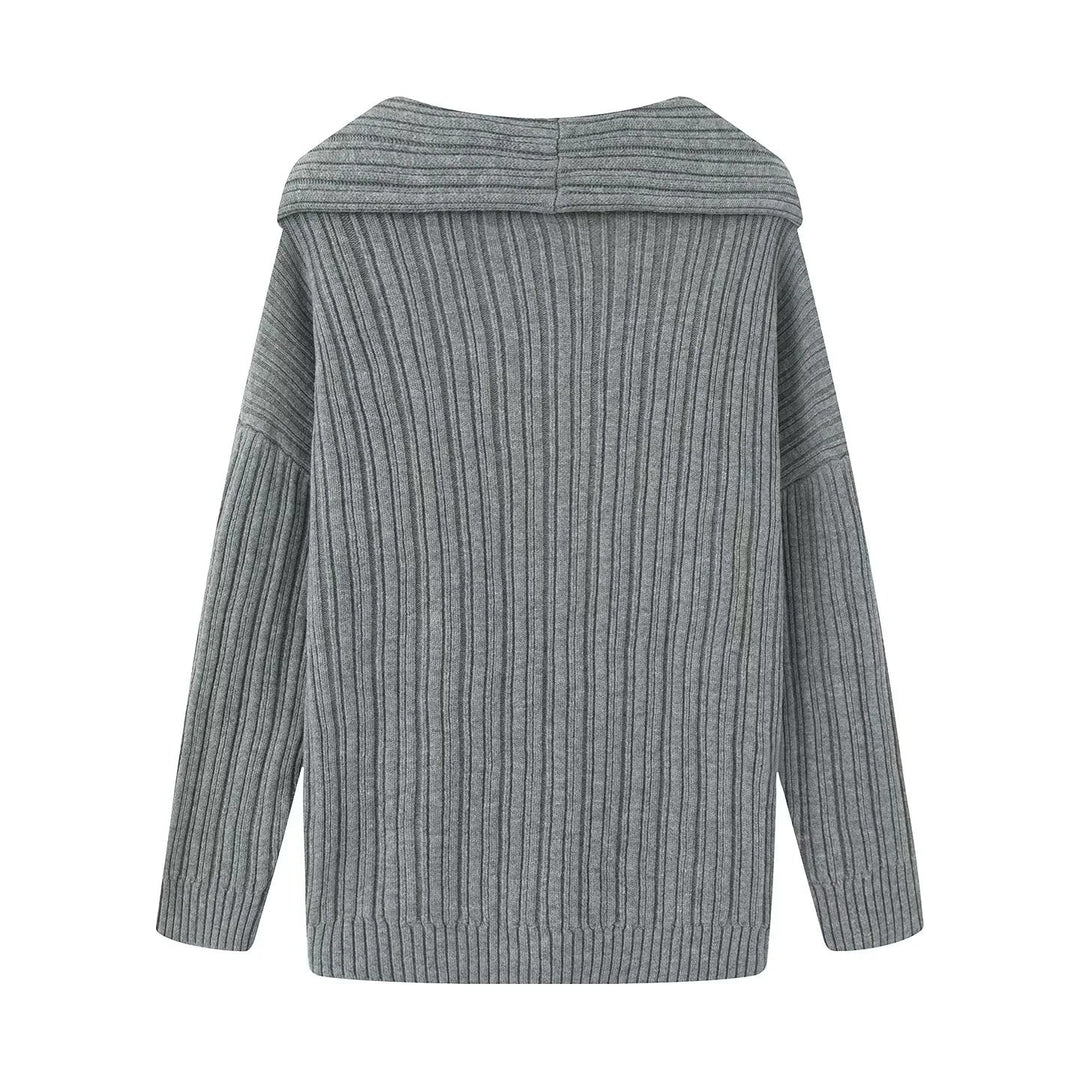 Kaylee wide roll neck ribbed sweater – image 4