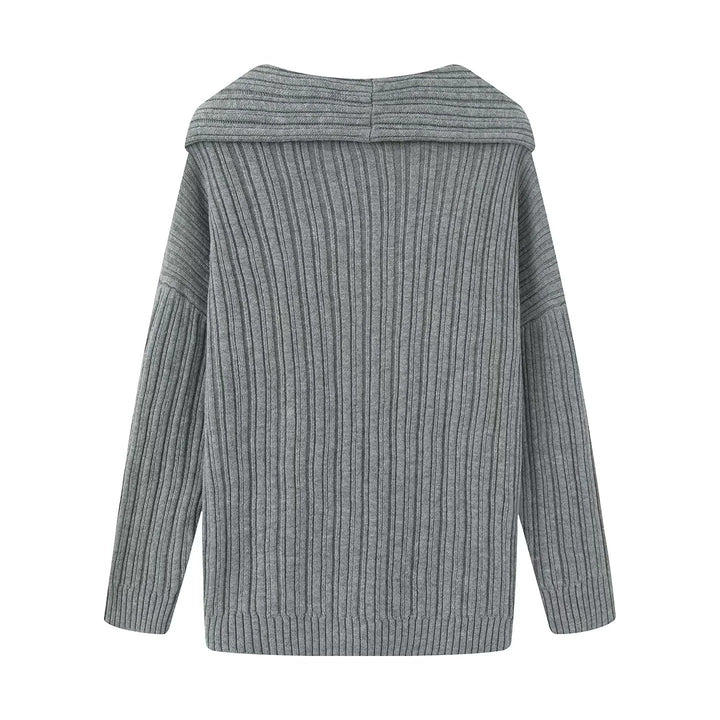 Kaylee wide roll neck ribbed sweater – image 4