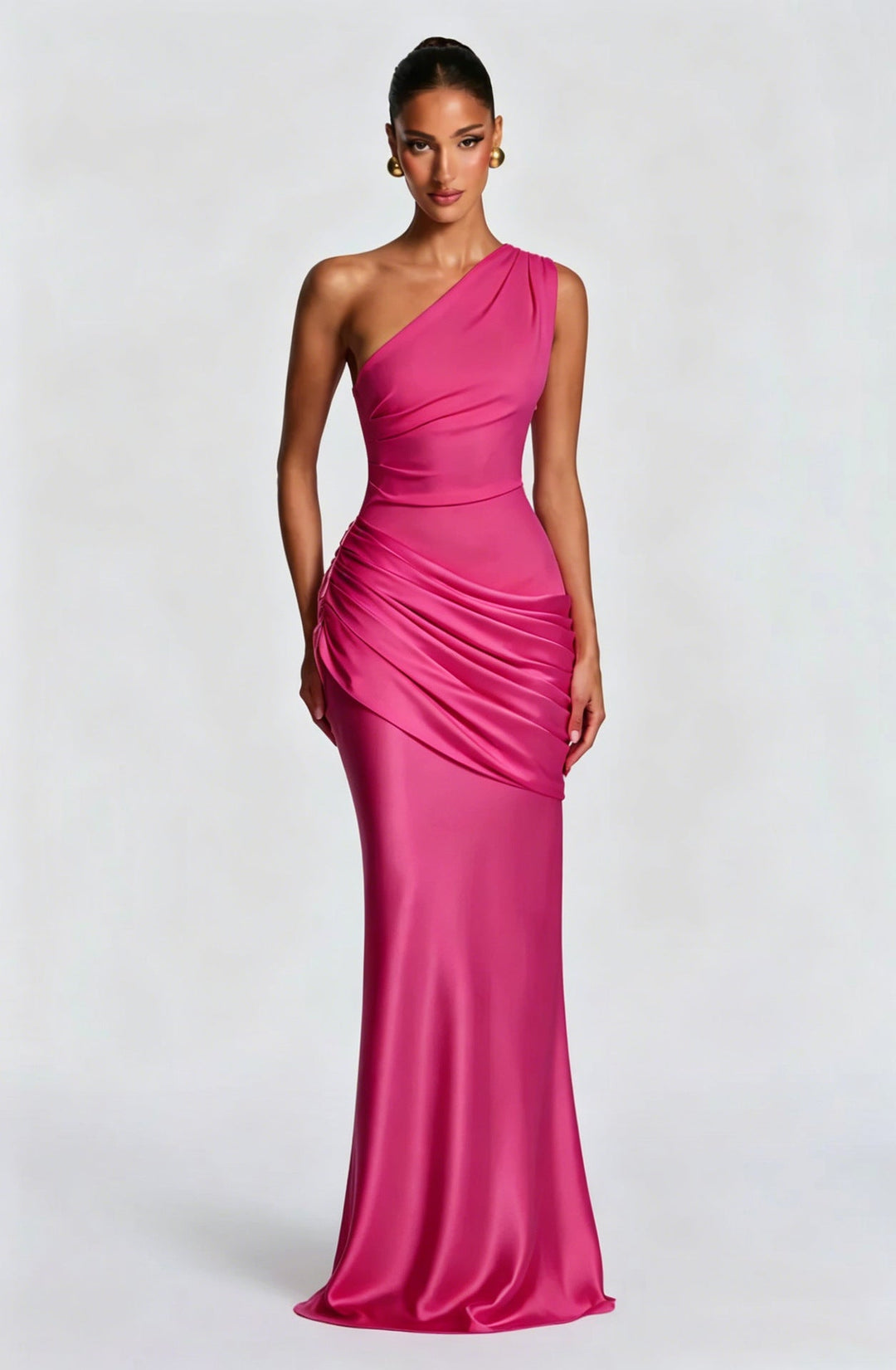Kiana draped one shoulder maxi dress – image 9