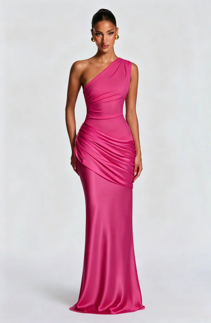 Kiana draped one shoulder maxi dress – image 9