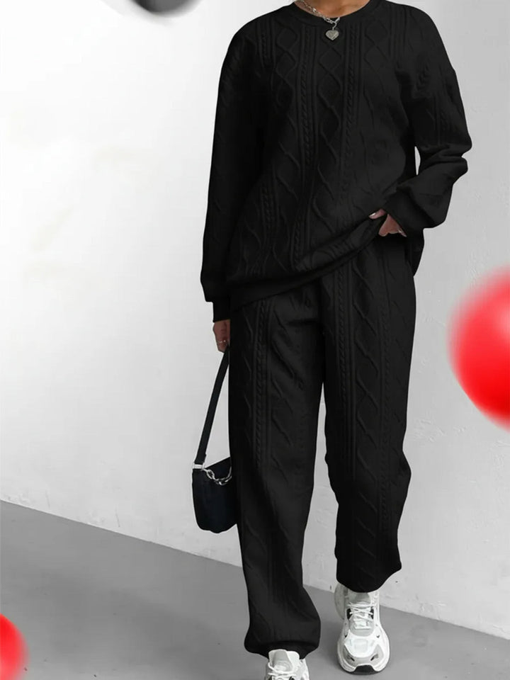 Alaina cable knit sweater and wide leg pants set – image 7