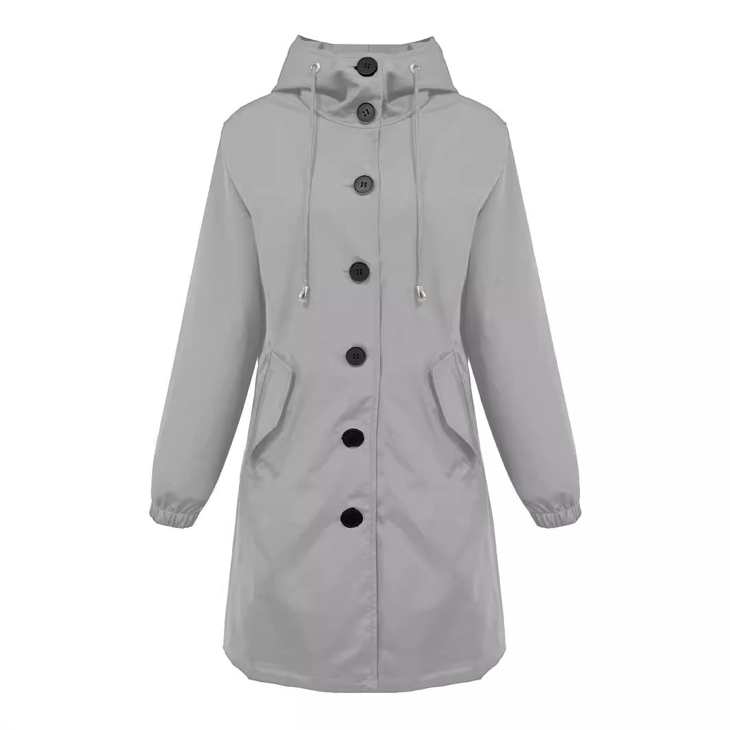 Sydney hooded button front rain parka – image 5