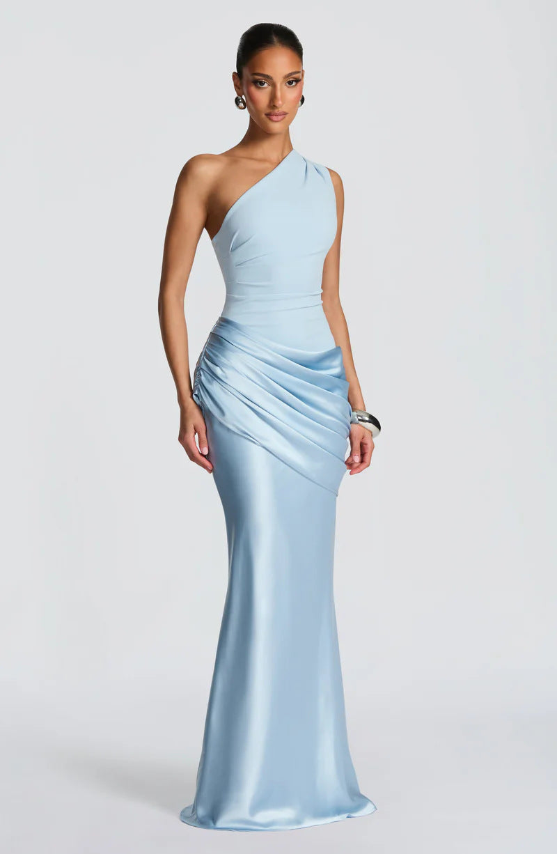 Kiana draped one shoulder maxi dress – image 4