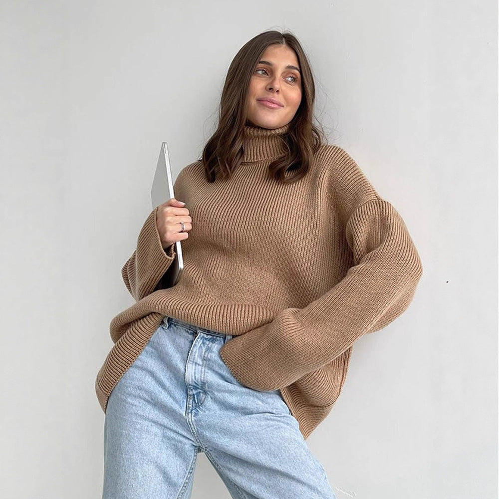 Brenna oversized ribbed turtleneck sweater