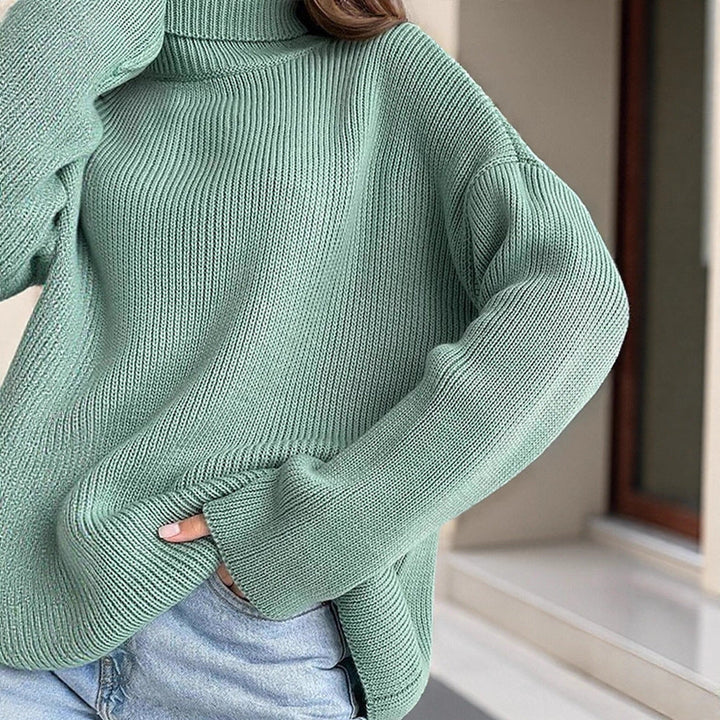 Brenna oversized ribbed turtleneck sweater – image 4
