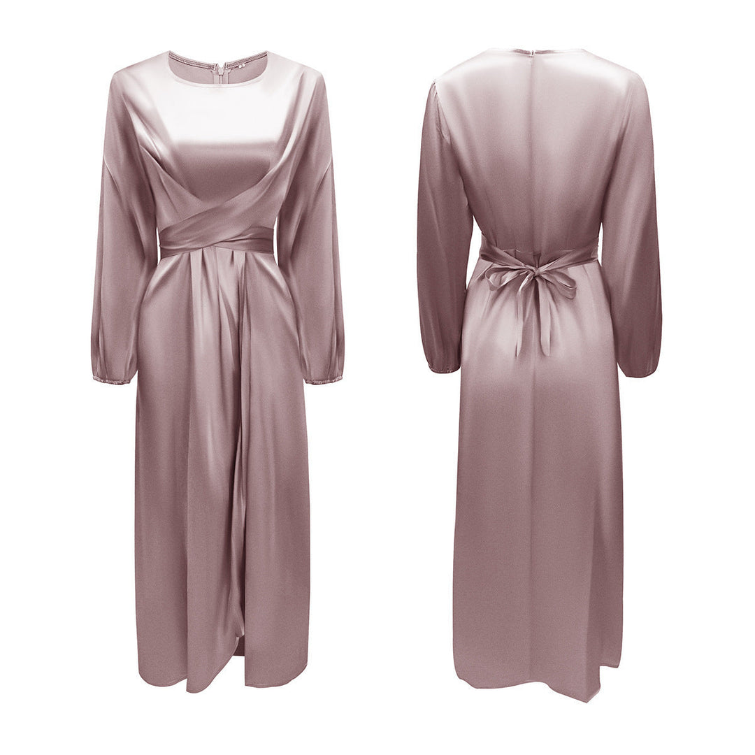 Palmer long sleeve satin wrap maxi dress – image 12