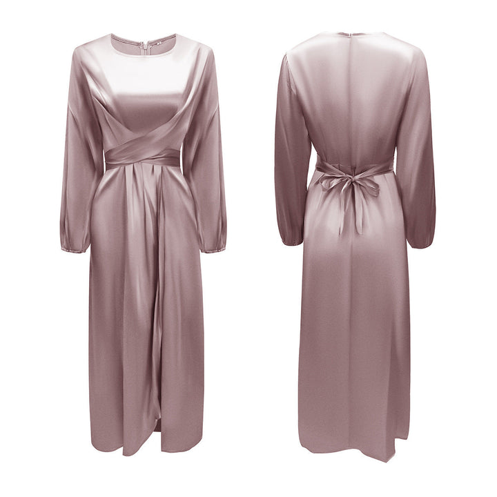 Palmer long sleeve satin wrap maxi dress – image 12