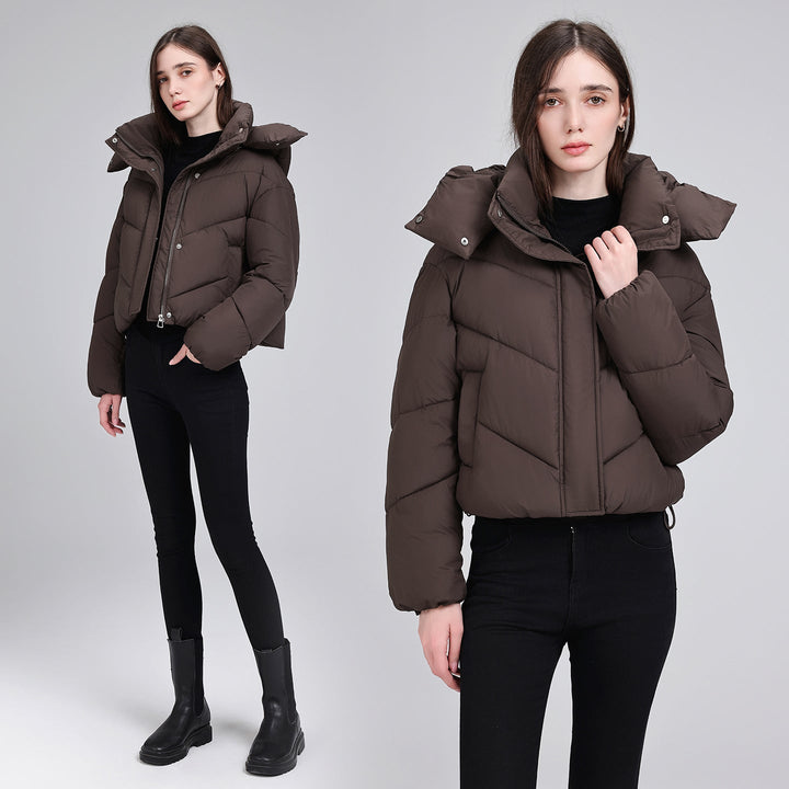 Faye cropped puffer jacket with removable hood – image 7