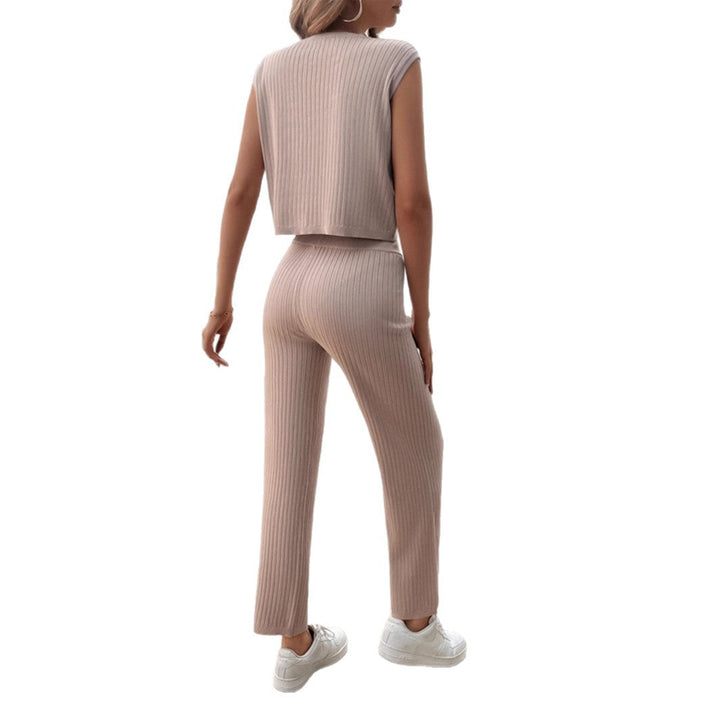 Amaya cropped knit top and wide leg pants set – image 5