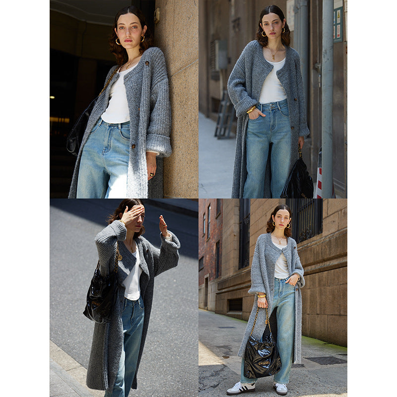 Ilana long textured pattern knit coat – image 2