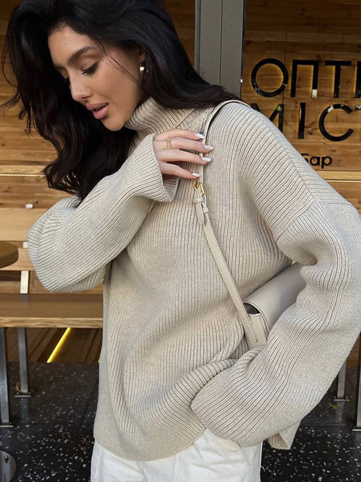 Brenna oversized ribbed turtleneck sweater – image 9