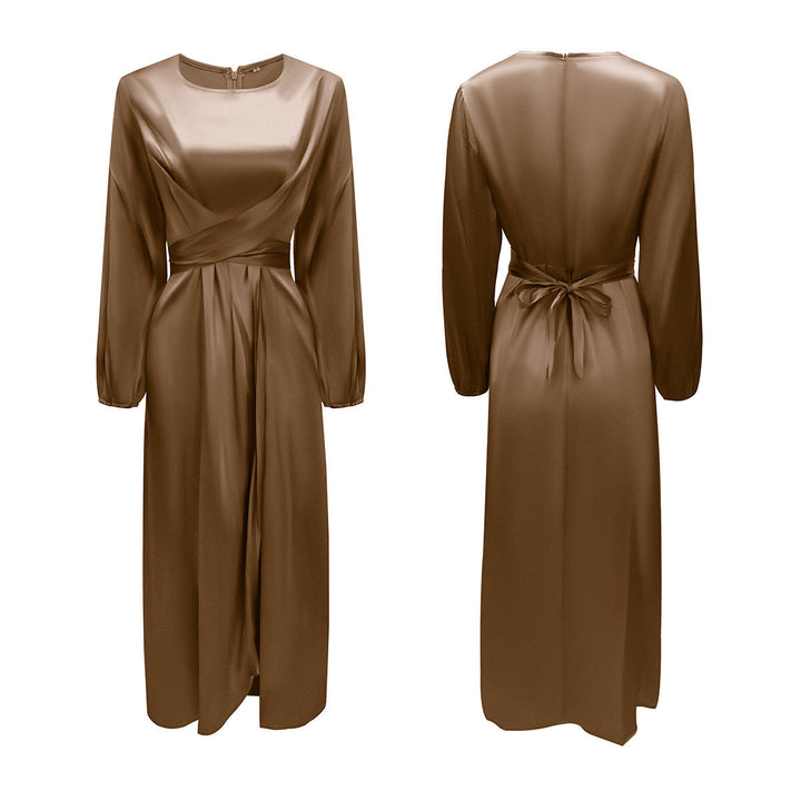 Palmer long sleeve satin wrap maxi dress – image 7