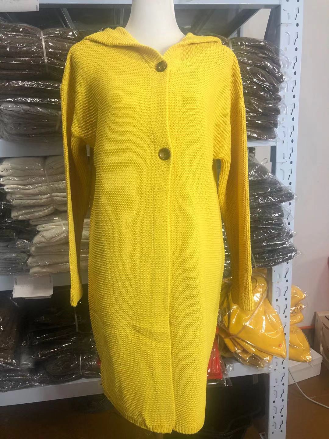 Angelica oversized hooded knit coat with button placket – image 7