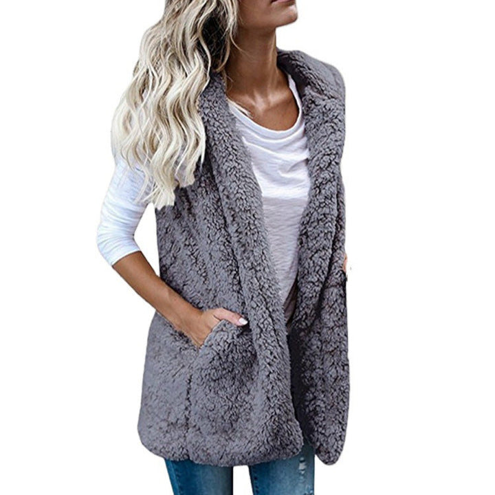 Callie sherpa fleece vest with shawl collar – image 3