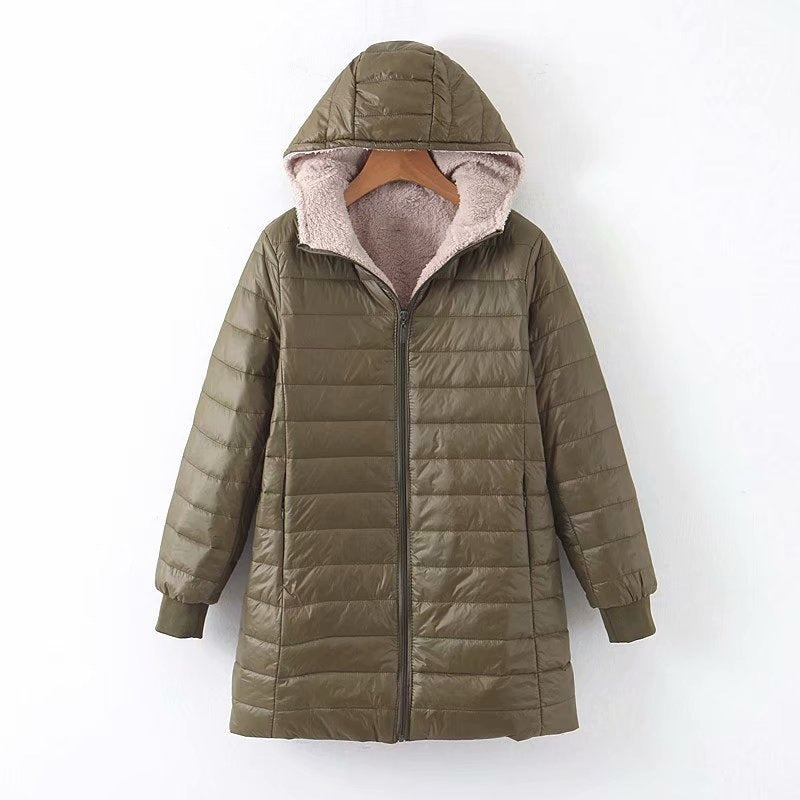Mirella quilted winter coat with sherpa hood – image 3