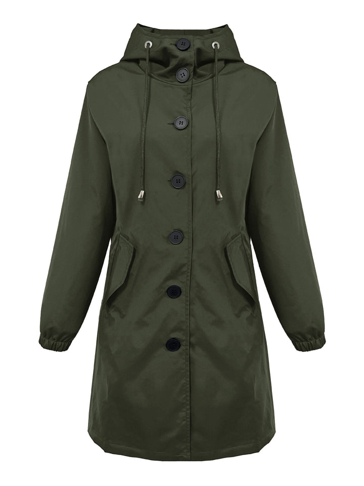 Sydney hooded button front rain parka – image 9