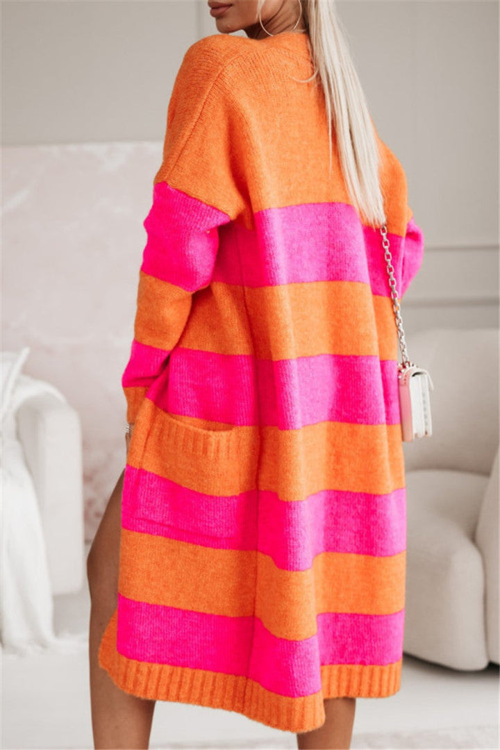 Eliana striped oversized knit coat – image 6