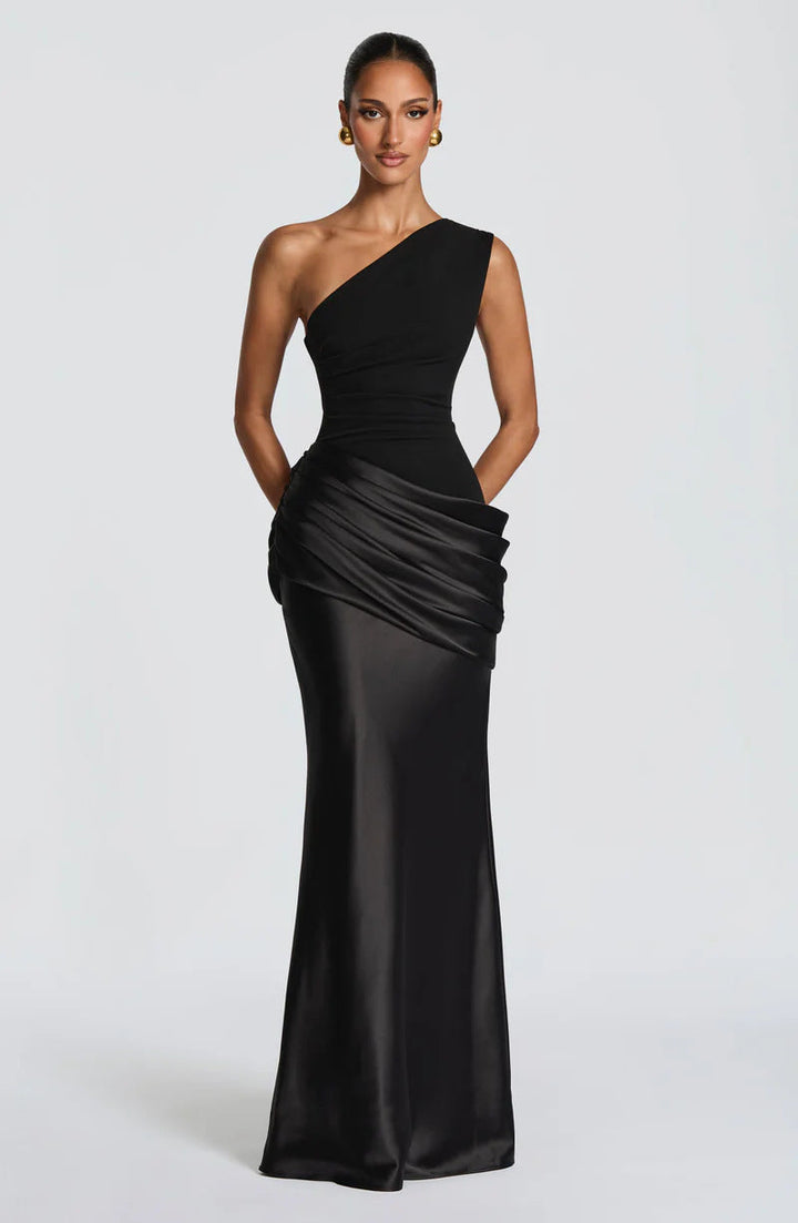 Kiana draped one shoulder maxi dress – image 7